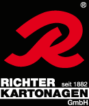 Richter Kartonagen, Logo mit rotem R, seit 1882